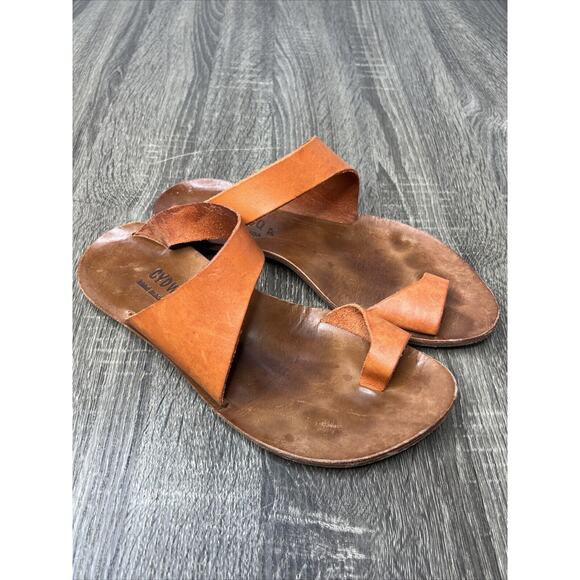 Cydwoq Hillary Toe-Ring Burnt Orange Leather Handmade USA Sandals EU 39 / US 8 - Picture 3 of 9